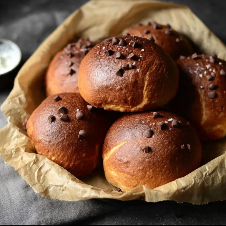 Leckere 10-Minuten Schoko-Brötchen mit Quark auf einem weißen Teller