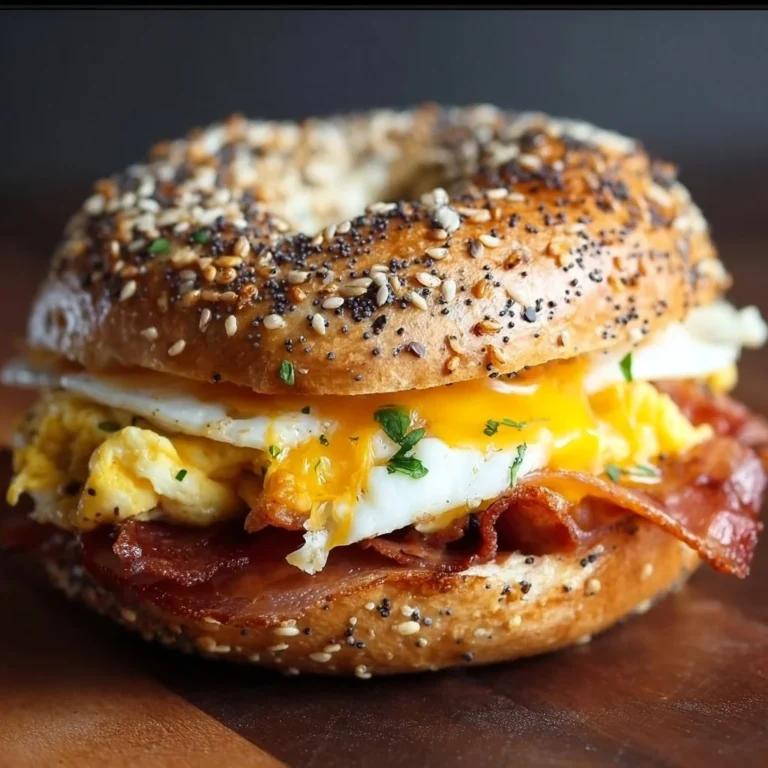 Leckeres Bagel Frühstücks-Sandwich mit frischen Zutaten