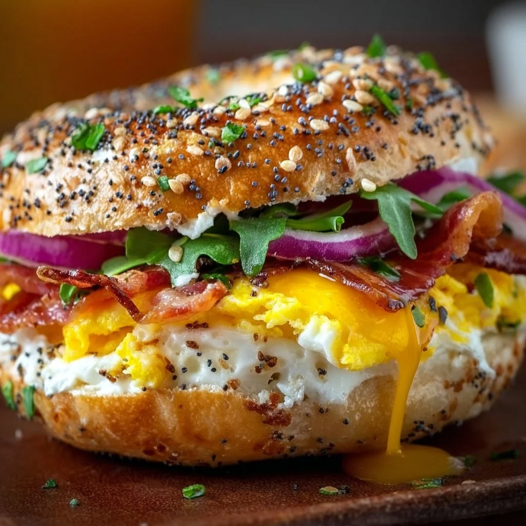 Alles Bagel Frühstücks-Sandwich