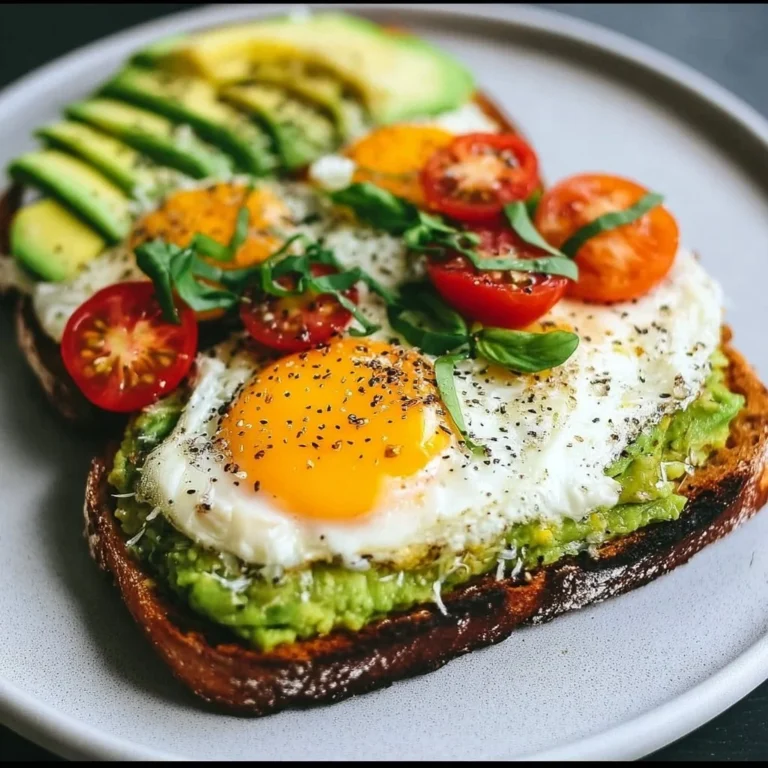 Ein köstliches Avocado-Toast, garniert mit frischen Zutaten.