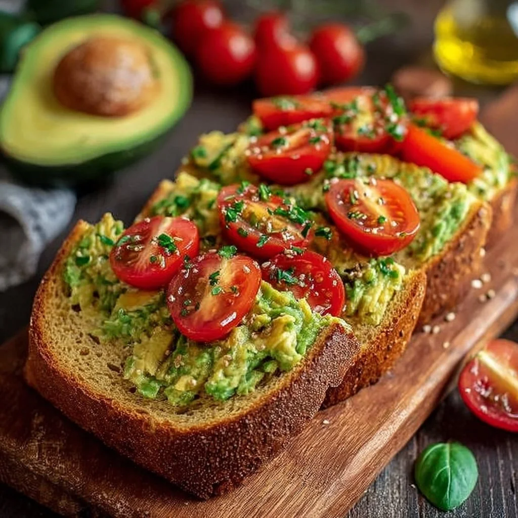 Avocadotoast mit Tomaten