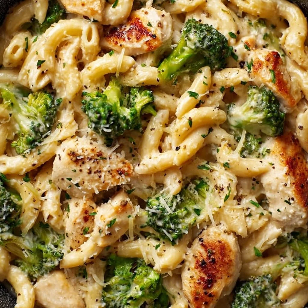 Cremige Hähnchen-Brokkoli-Pasta