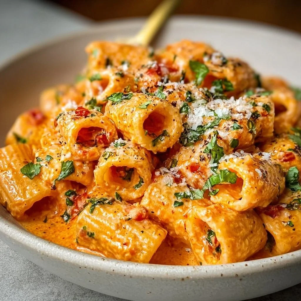 Cremige Tomaten-Knoblauch-Pasta