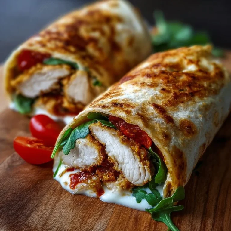 Krosse Chicken Mozzarella Wraps aus der Heißluftfritteuse, appetitlich angerichtet.