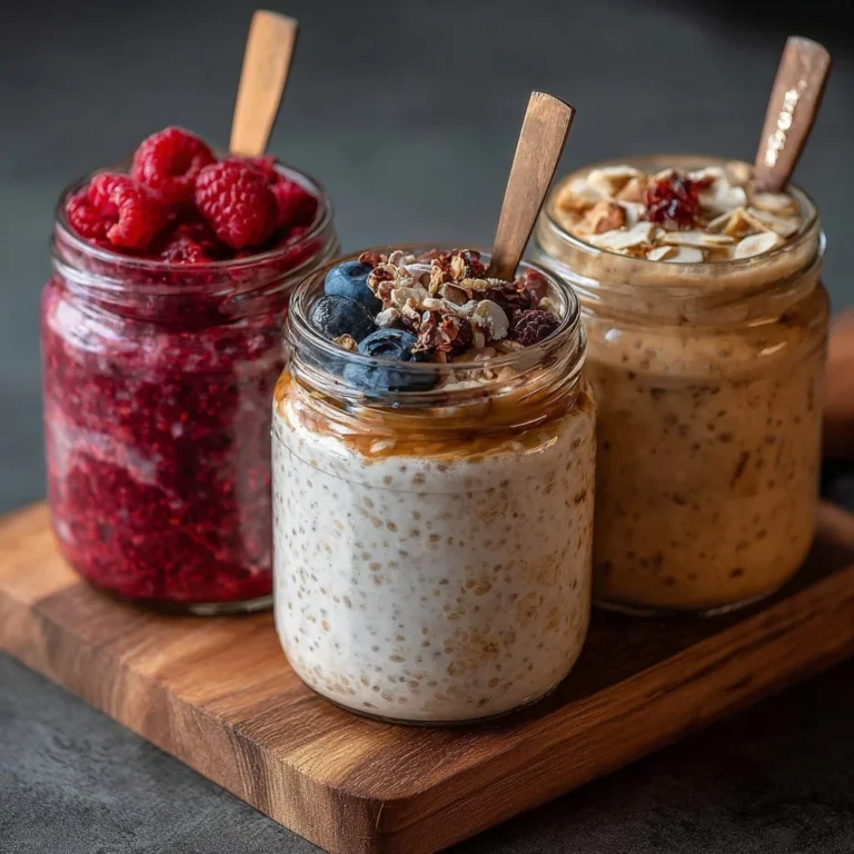 Schüssel mit High-Protein Übernacht-Haferflocken und frischen Früchten