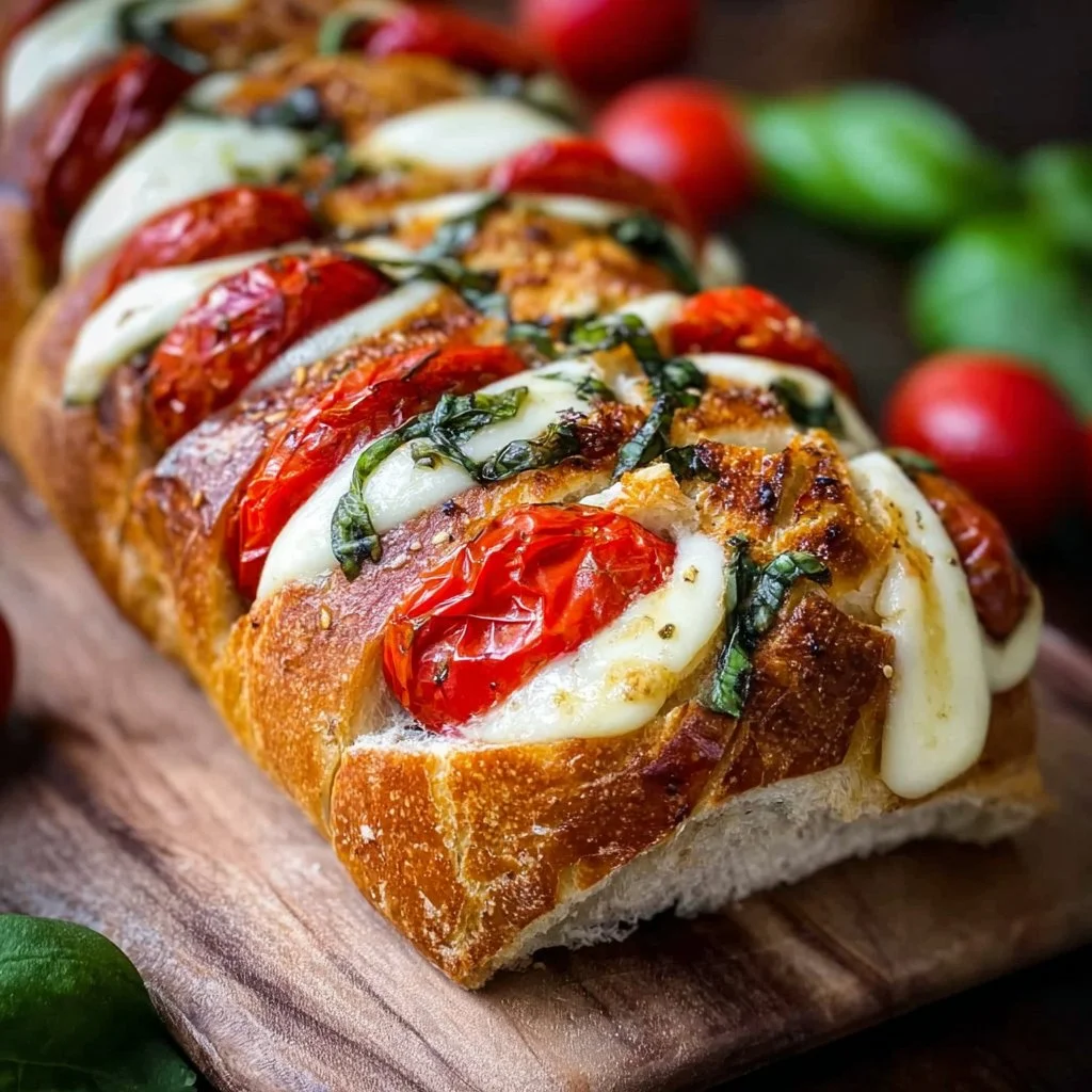 Knuspriges Fächerbaguette Caprese