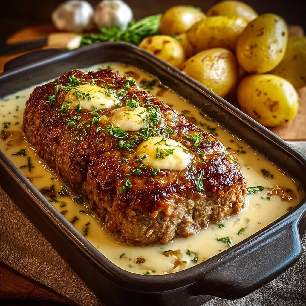 Leckeres Hackbraten mit Kartoffeln in Sahne - Familienliebling