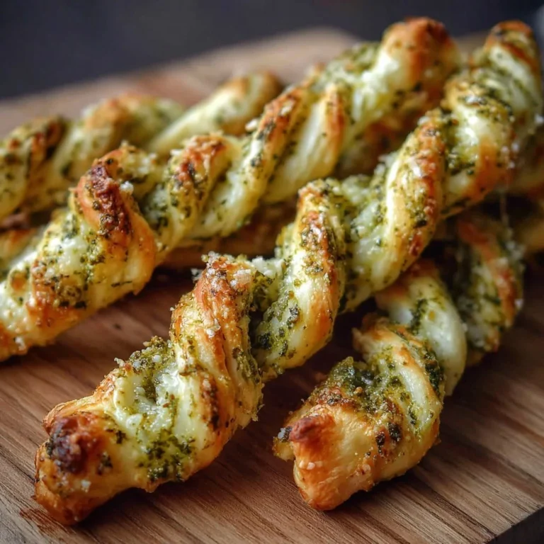 Köstliche Pesto-Twists mit Mozzarella auf einem Teller