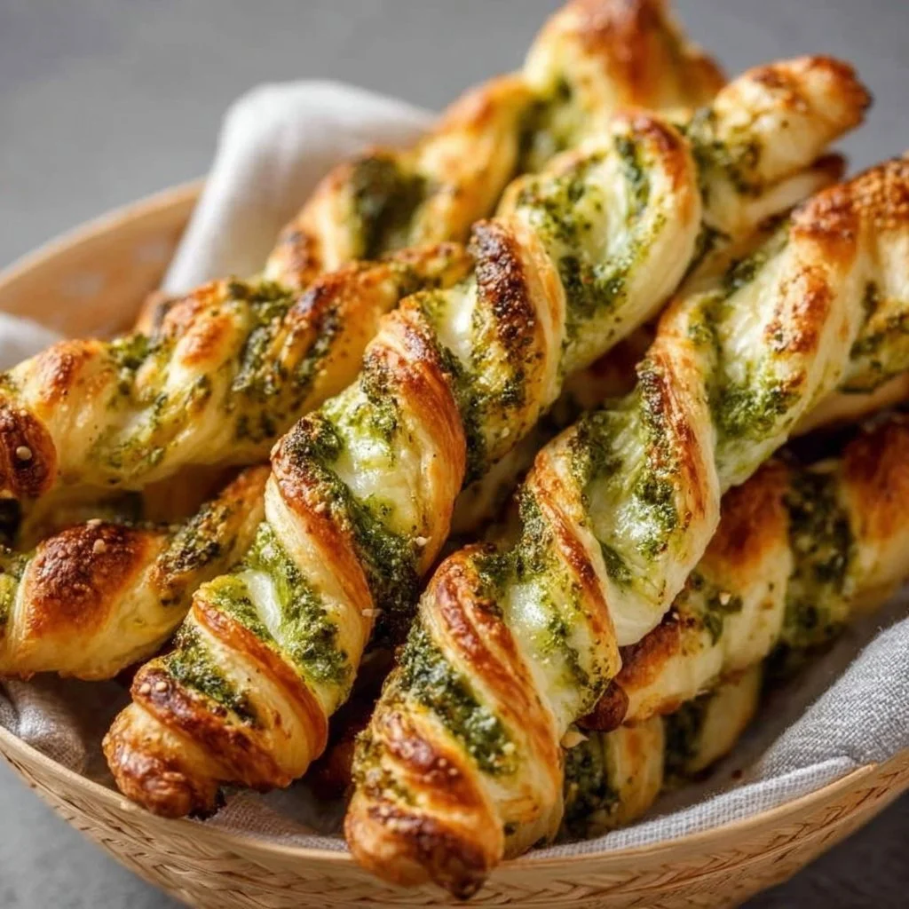 Pesto-Twists mit Mozzarella