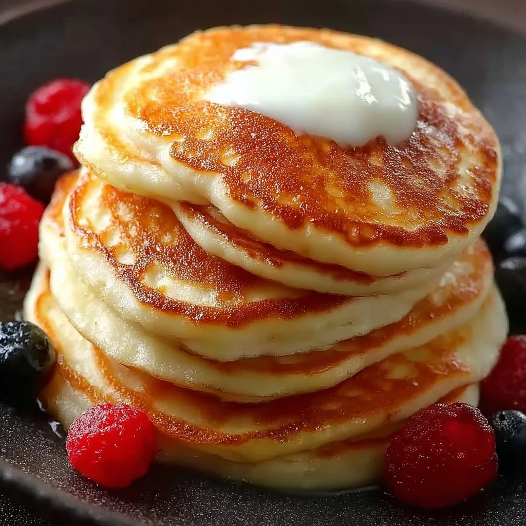 Pfannkuchen mit Naturjoghurt