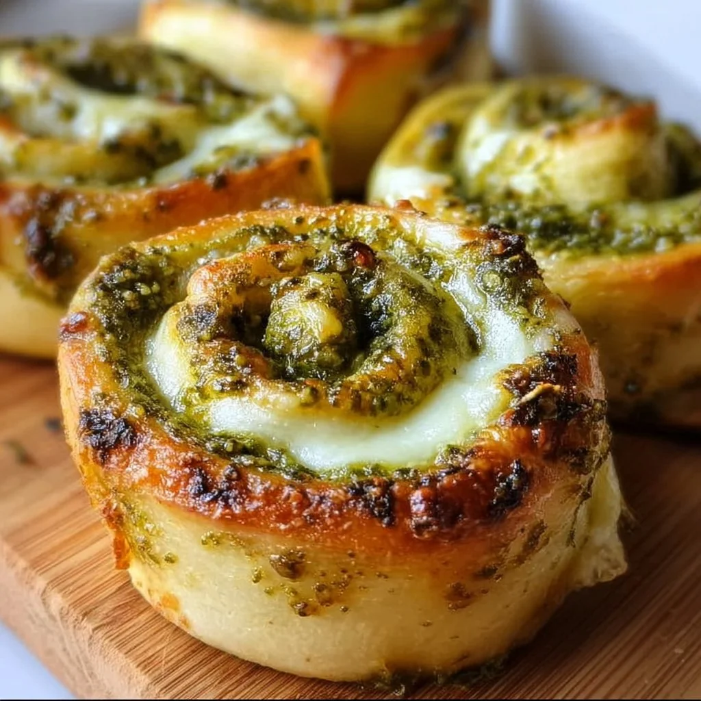 Pizzaschnecken mit Pesto und Mozzarella