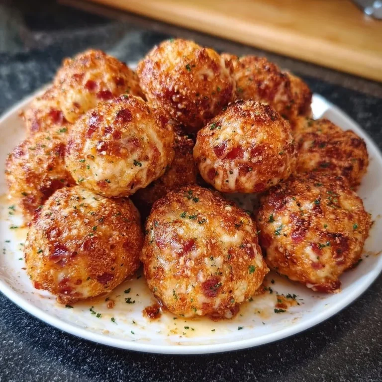 Schnelle Pizza Bällchen aus frischem Teig und köstlichem Belag