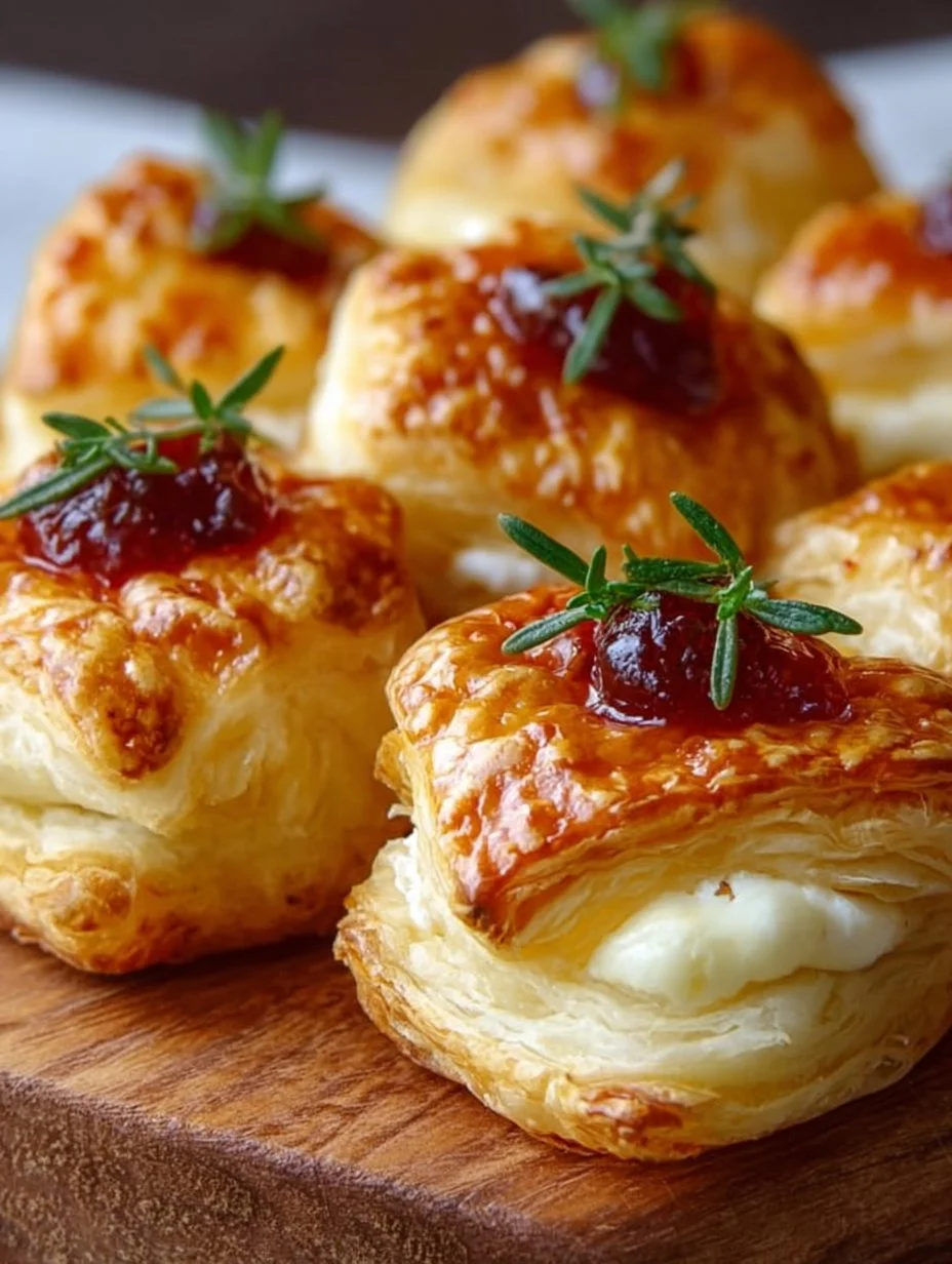 Blätterteig-Häppchen mit Camembert
