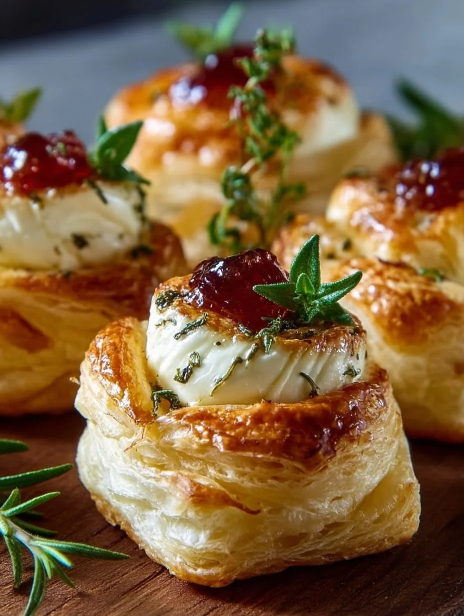 Blätterteig-Häppchen mit Camembert