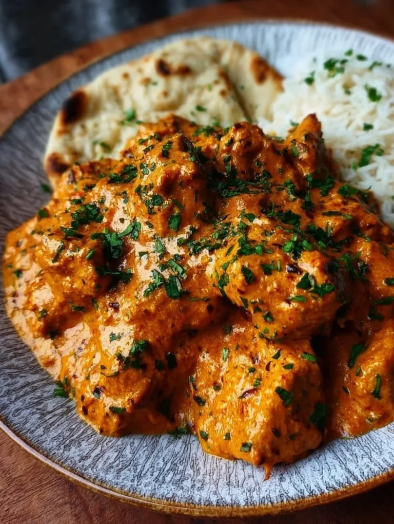 Butterhähnchen in aromatischer Buttersoße serviert mit Reis