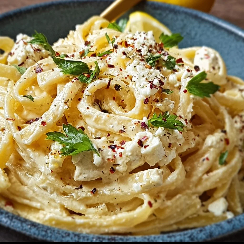 Cremige Zitronen-Feta-Pasta