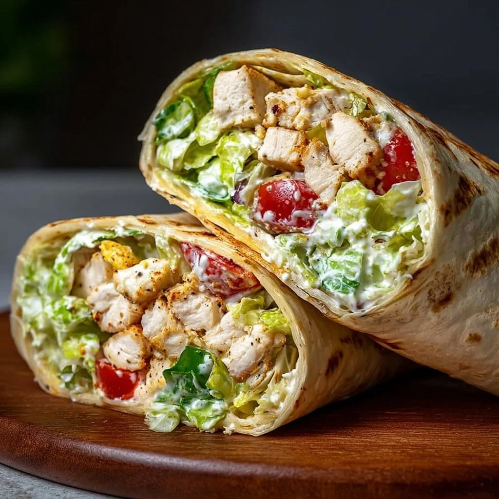 Eiweißreicher Chicken Caesar Wrap