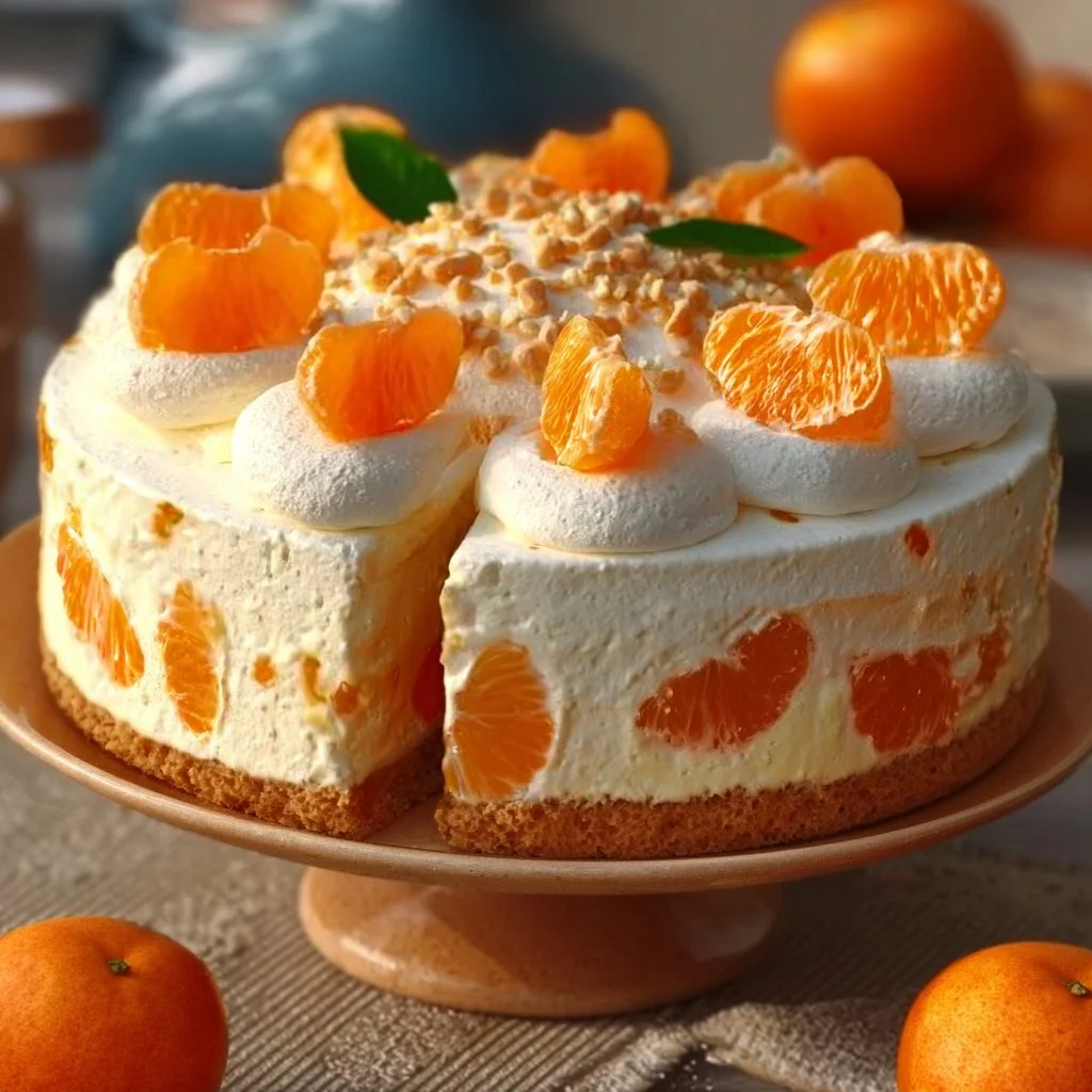 Fantastische Torte mit Paradiescreme und Mandarinen