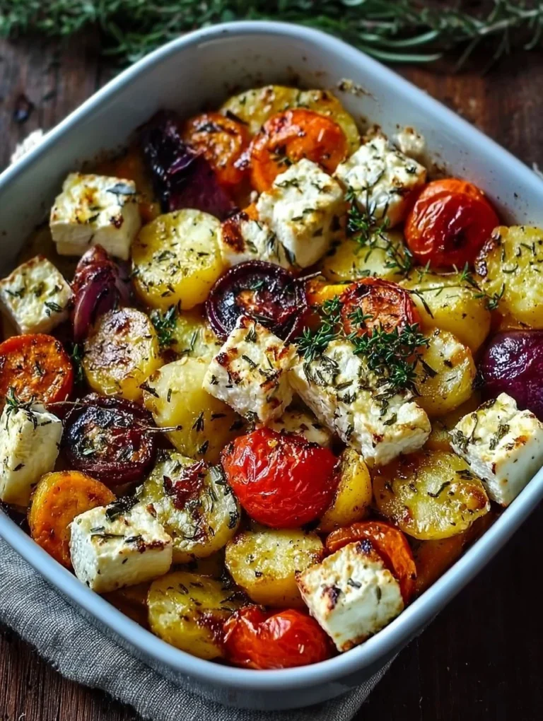 Leckere Feta-Kartoffeln im Ofen gebacken mit frischen Kräutern