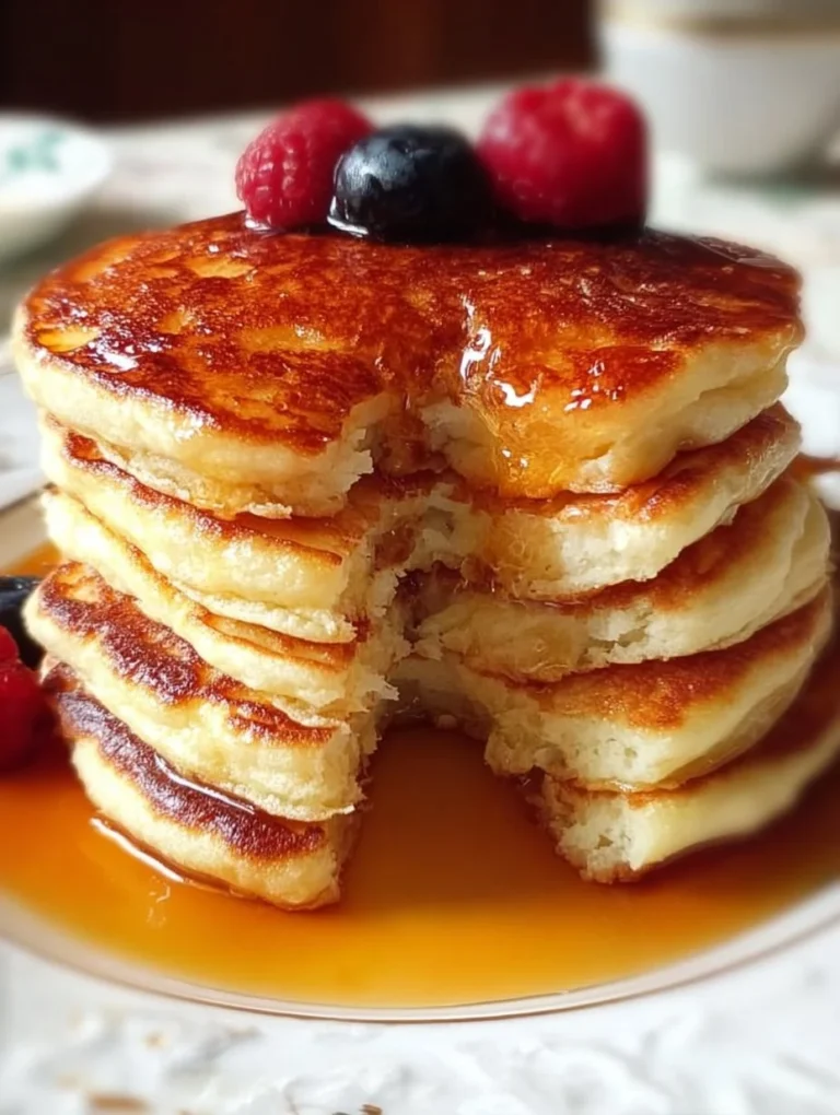 Fluffige Pancakes nach amerikanischem Originalrezept auf einem Teller serviert