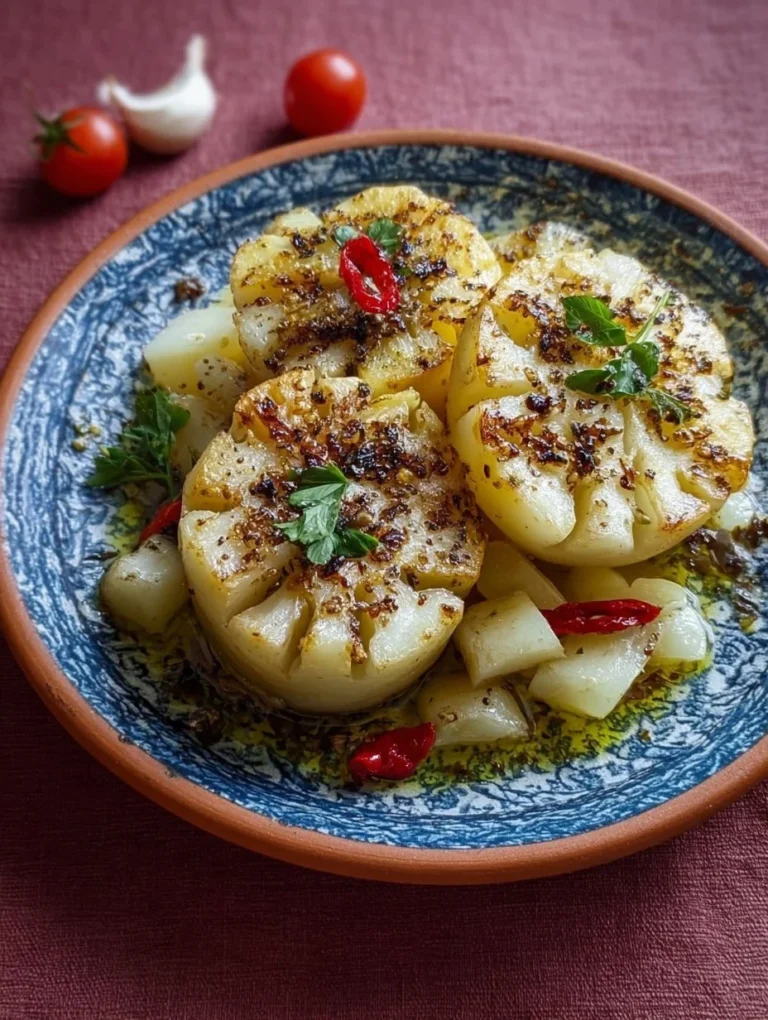 Gebackener Kohlrabi aus dem Ofen, goldbraun und verführerisch angerichtet.