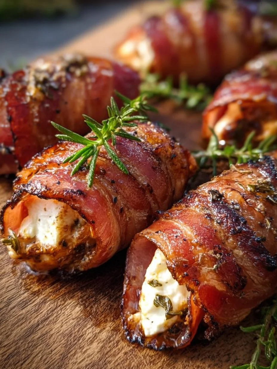 Gegrillte Feta-Schinkenröllchen