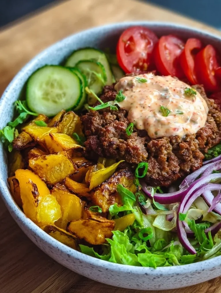Bunte und gesunde Burger Bowl mit frischen Zutaten