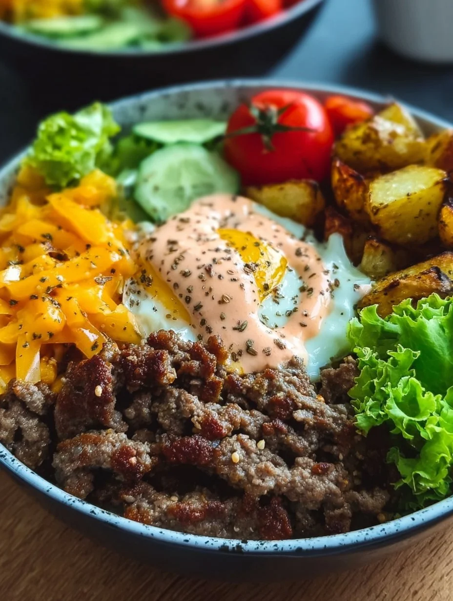 Gesunde Burger Bowl