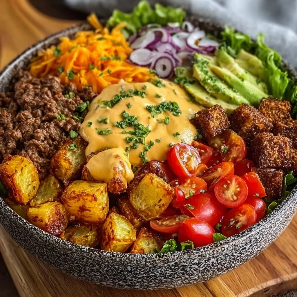 Gesunde Burger Bowl für schnelles Wohlfühl-Essen