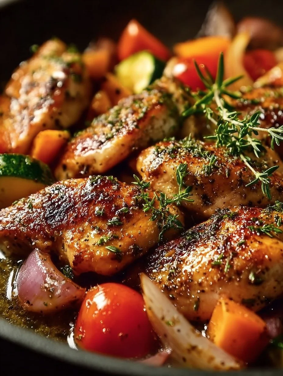 Gesunde Hähnchenpfanne, die begeistert