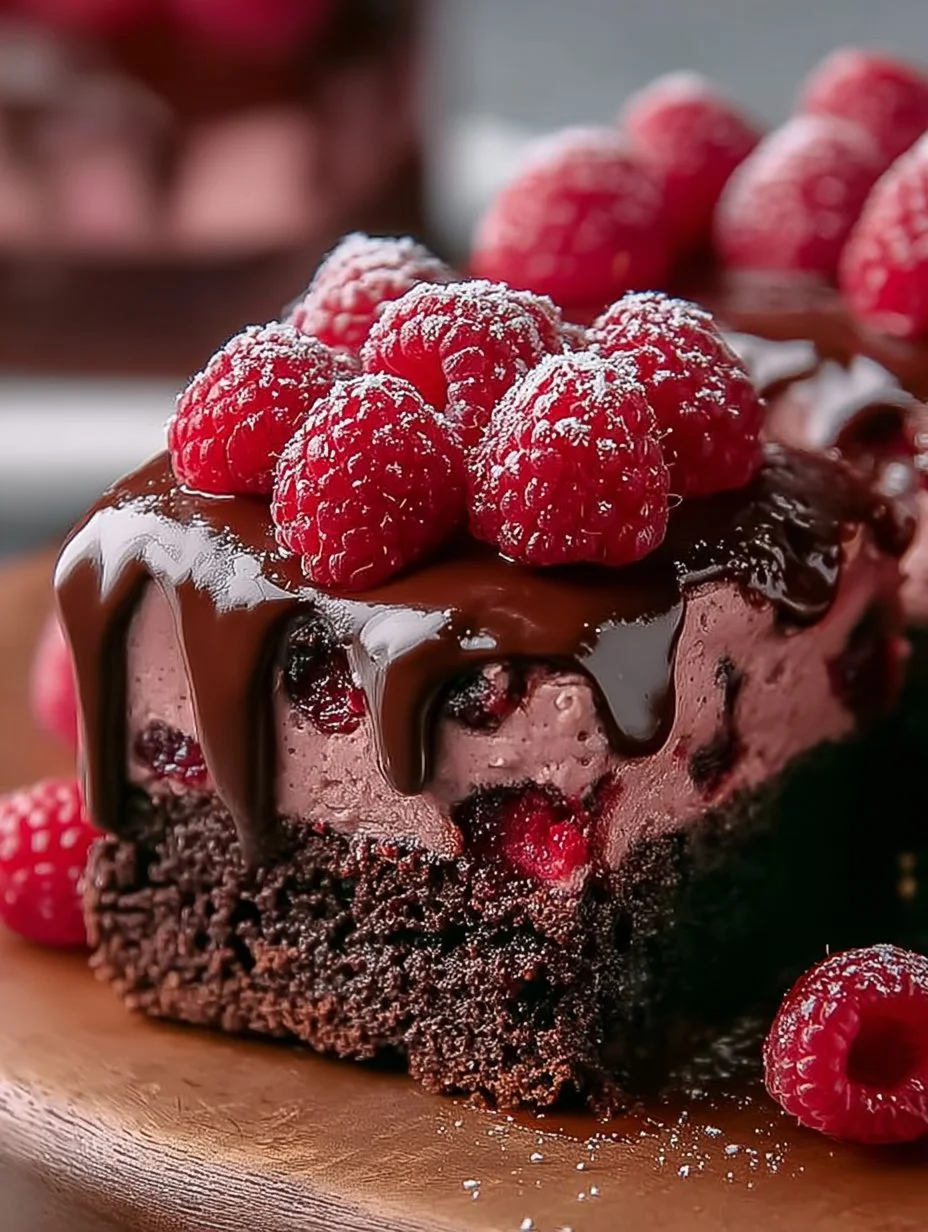 Himbeer Schoko Brownie Torte