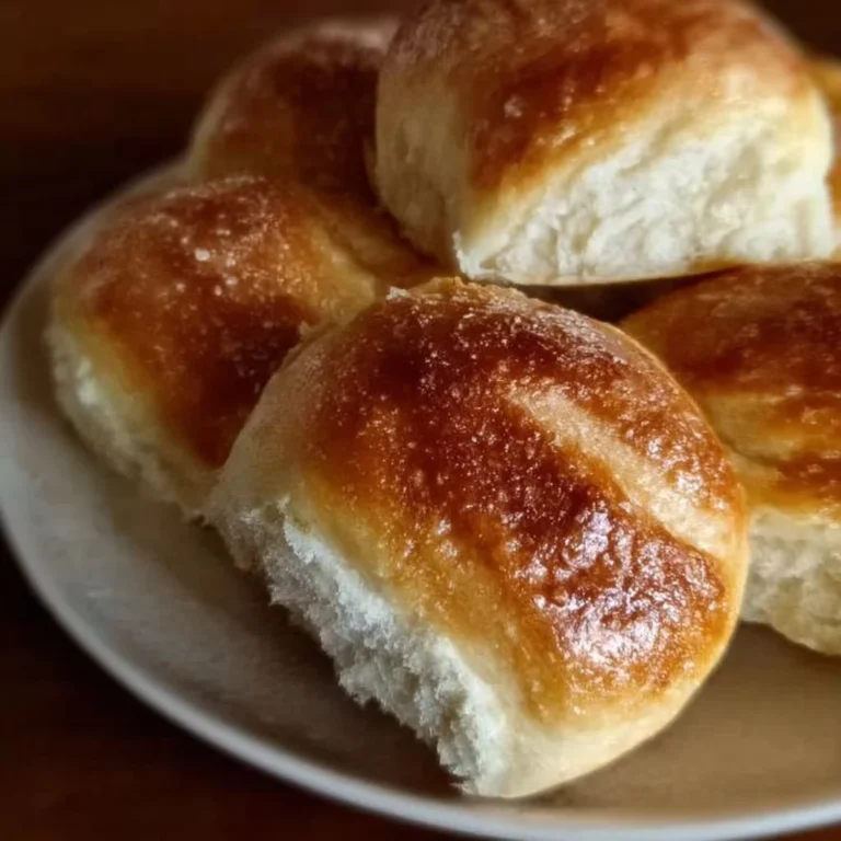 Joghurtbrötchen ohne Hefe, frisch gebacken auf einem rustikalen Holzbrett