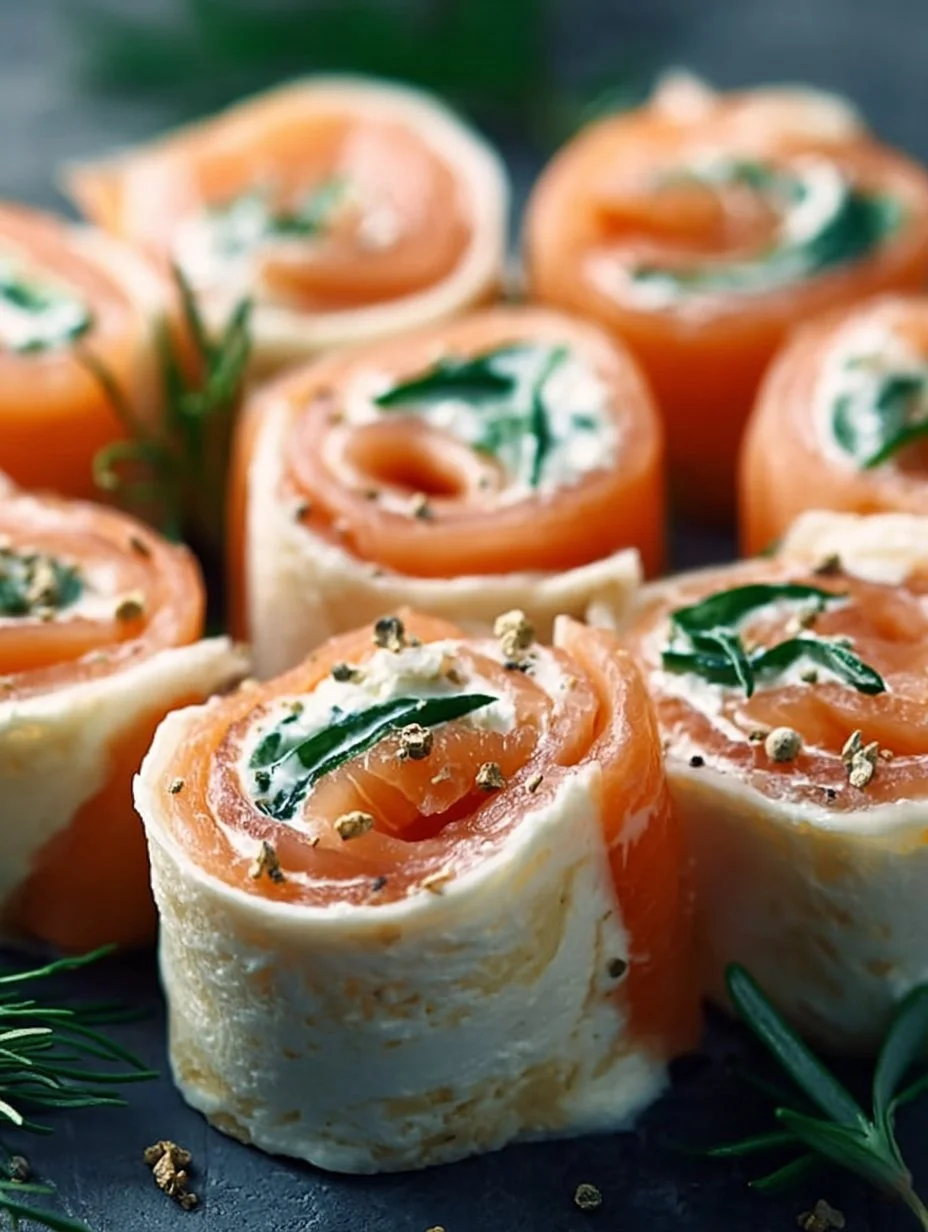 Kleine Räucherlachs Röllchen