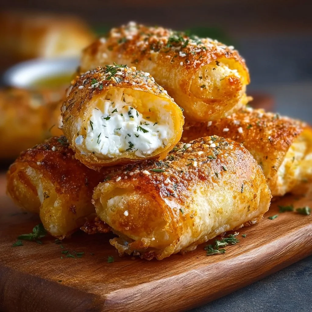 Knusprige Ofen Feta Röllchen