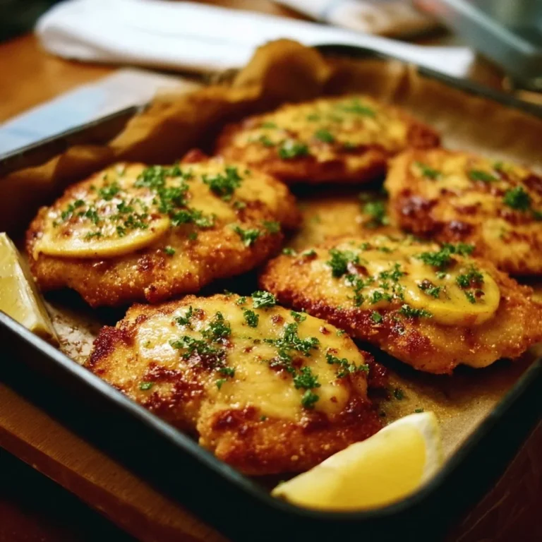 Leckere Überbackene Partyschnitzel frisch aus dem Ofen serviert