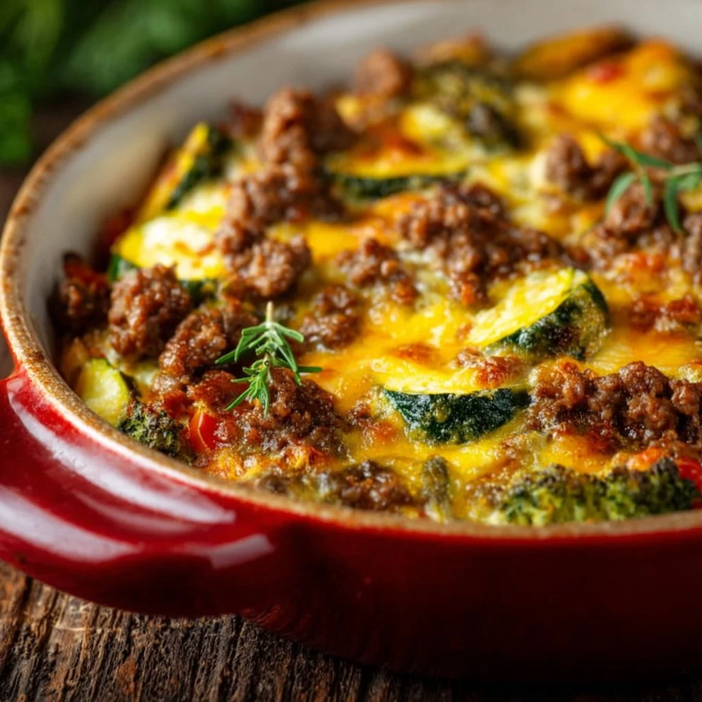 Low-Carb Hackfleisch-Gemüse-Auflauf