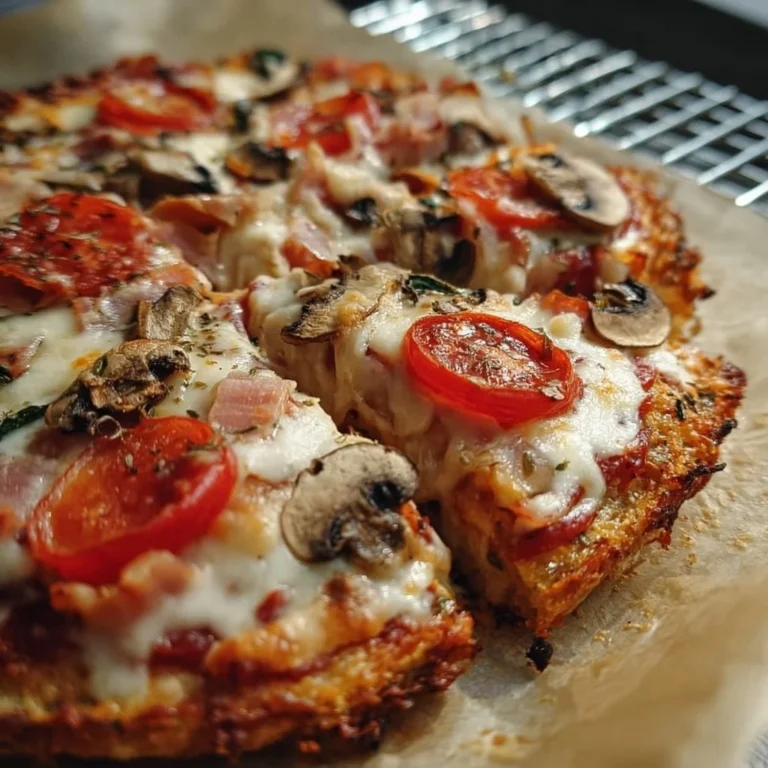 Leckere Low Carb Schüttelpizza mit frischen Zutaten auf einem Teller