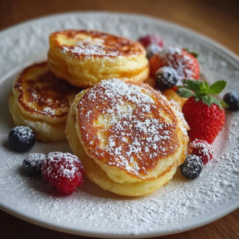 Leckere Mini deutsche Pfannkuchen auf einem Teller serviert
