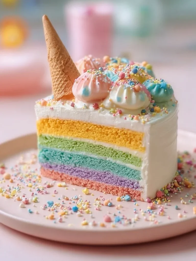 Pastell Rainbow Torte für die Einschulung, bunt und kreativ dekoriert