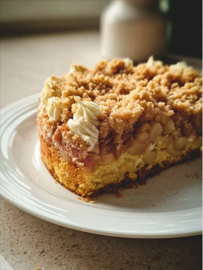 Rhabarber Krümeltorte à la Barafra mit knusprigem Streuselbelag