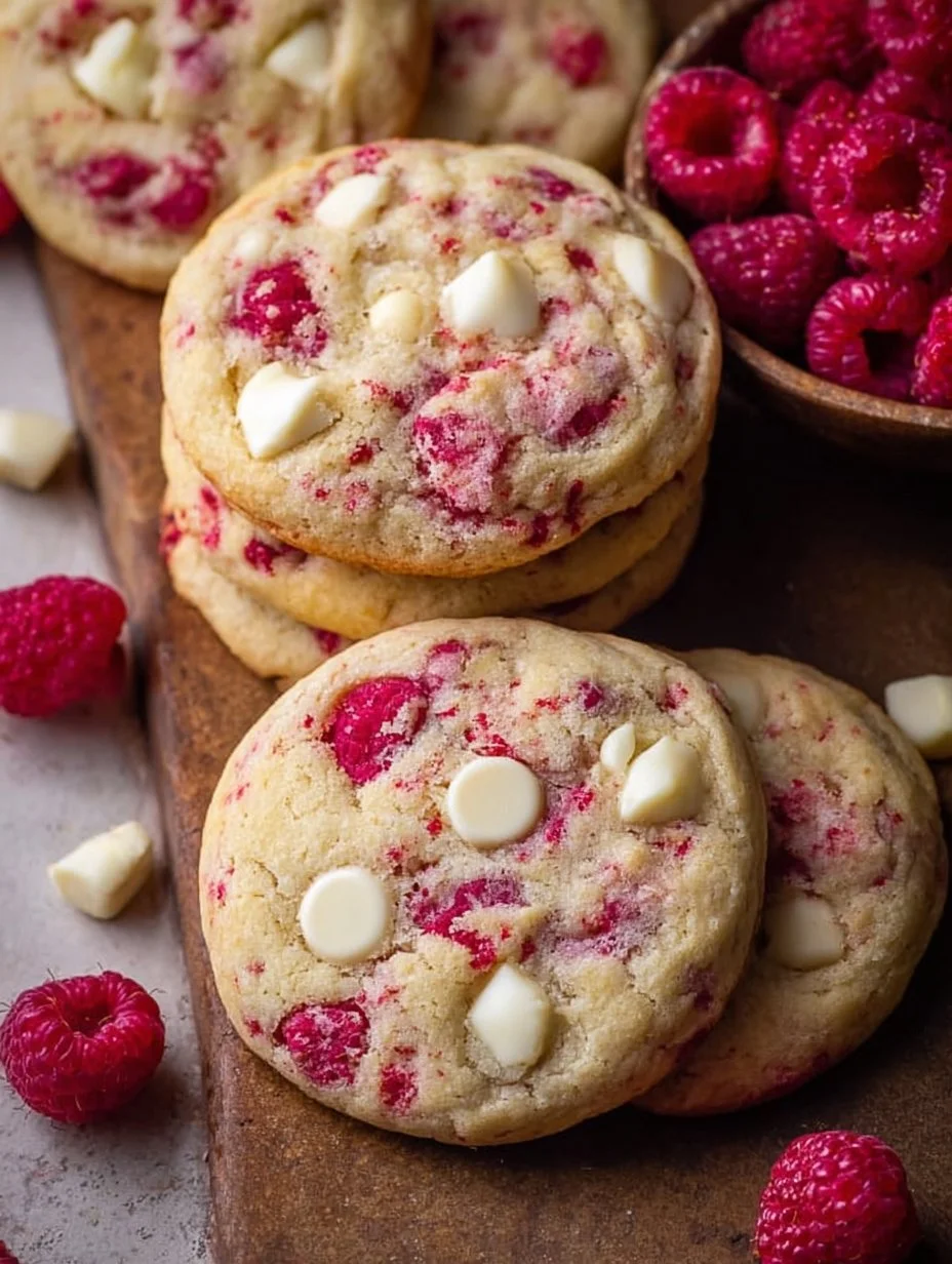 Weiße Schokoladen-Himbeer-Cookies