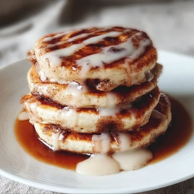 Leckere Zimtschnecken-Pfannkuchen, golden und warm auf einem Teller