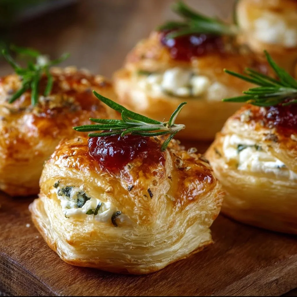 Blätterteig-Häppchen mit Camembert