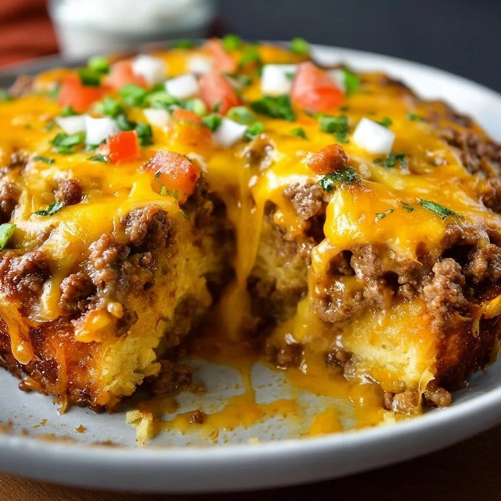 Cheeseburger-Casserole Rezept – Lecker via @schnellesmittagessen | Rezepte, Hackfleischrezepte einfach, Rezepte Fingerfood herzhaft