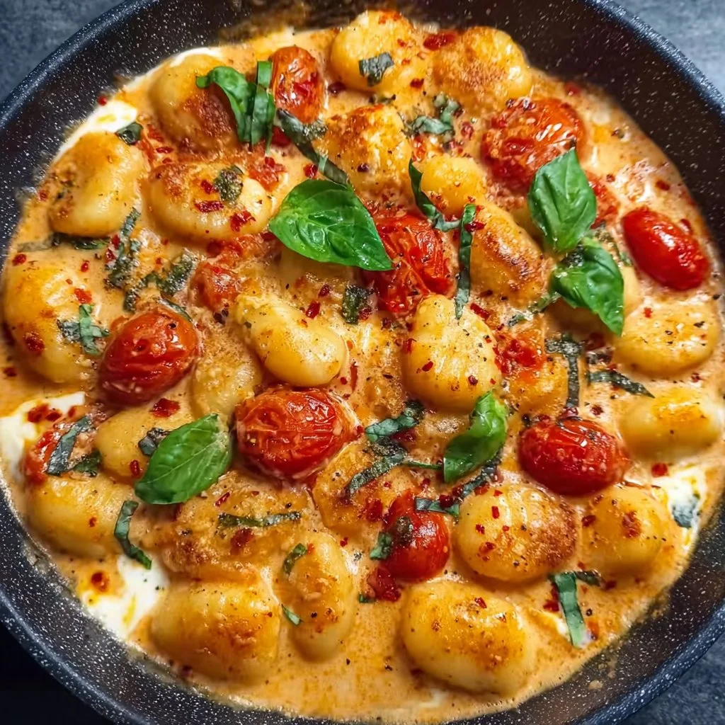Cremige Gnocchi mit Tomate und Mozzarella