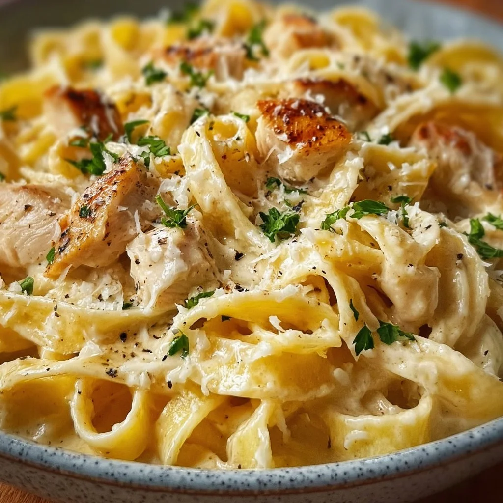 Cremige Hähnchen-Alfredo-Nudeln