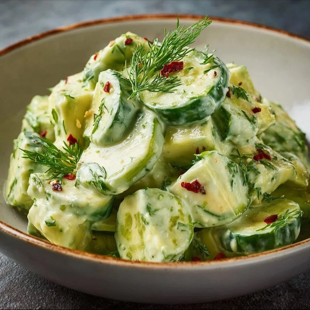 Cremiger Avocado-Gurken-Salat