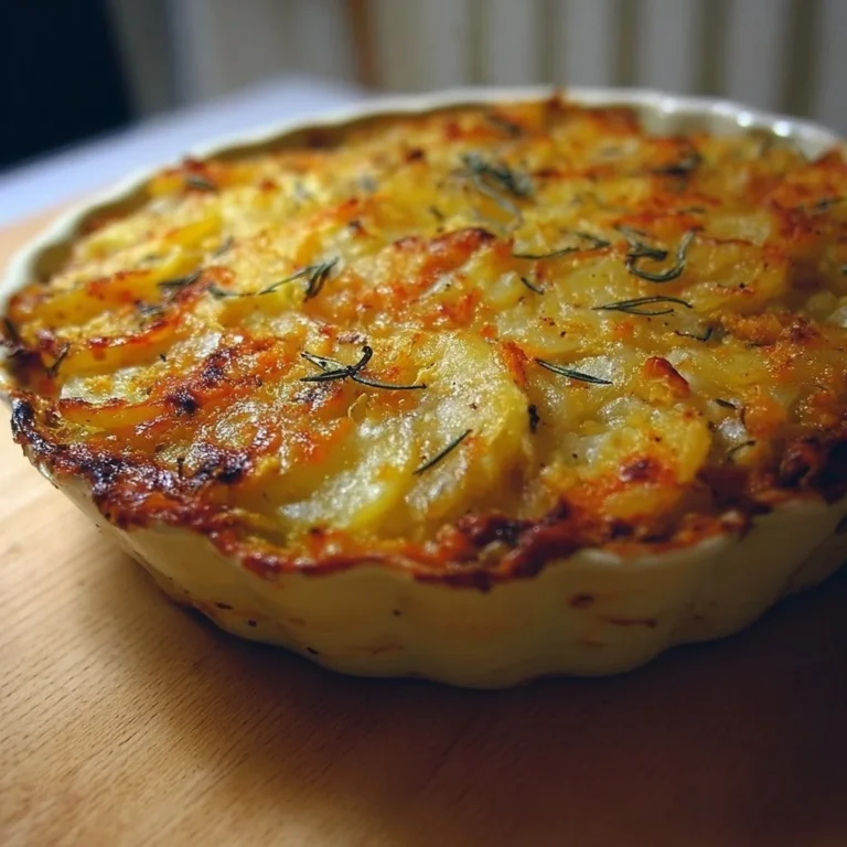 Vegetarischer Kartoffelauflauf mit buntem Gemüse und Käse überbacken