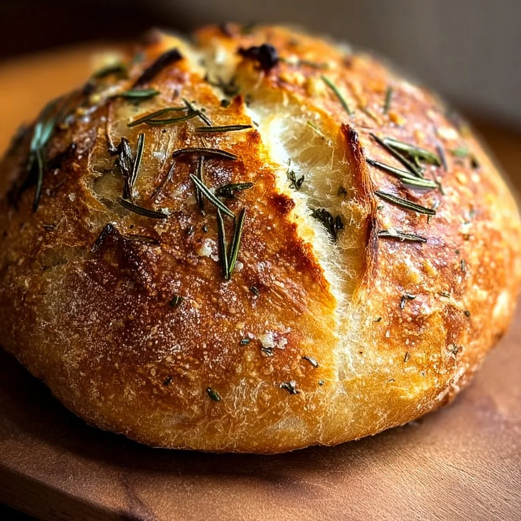 Duftendes Rosmarin-Knoblauch Artisan Brot einfach selber backen