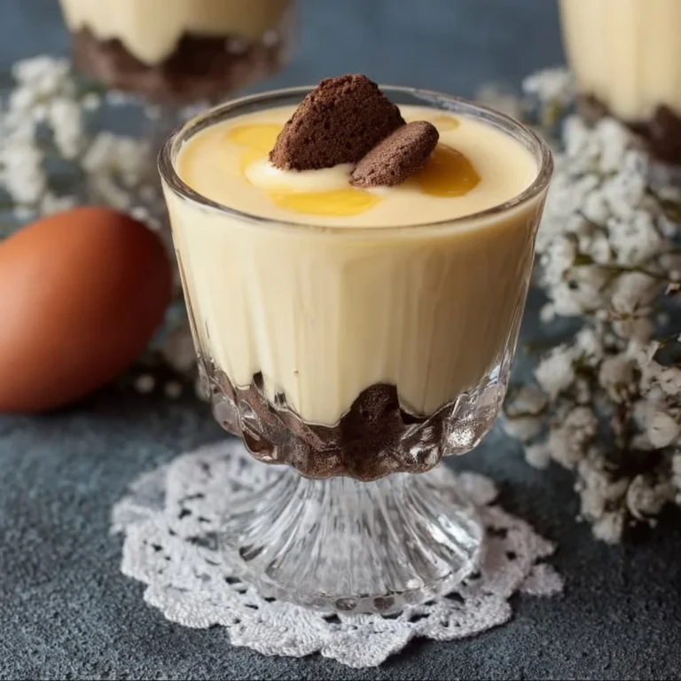 Eierlikörcreme in einer dekorativen Schüssel, perfekt für Desserts.